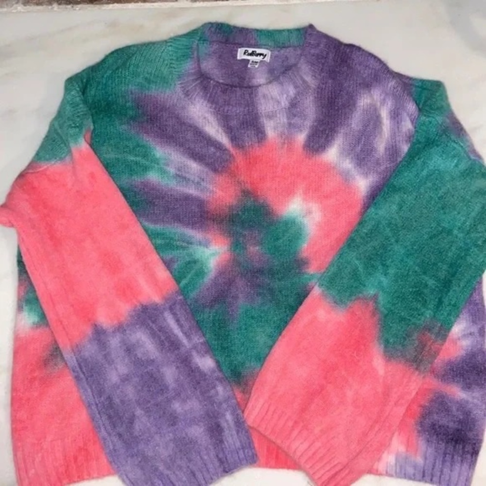 Verge Girl RedBerry Tie Dye Sweater